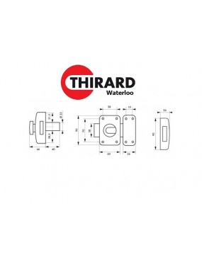 THIRARD - Verrou à bouton Alouette pour porte intérieure, 40mm, acier,  chromé brillant